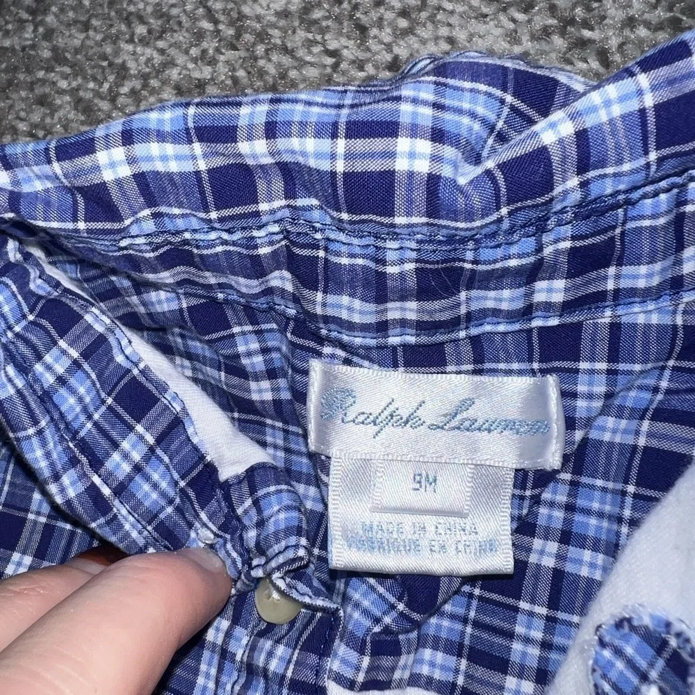 RALPH LAUREN PLAID COVERALL ROMPER JUMPSUIT